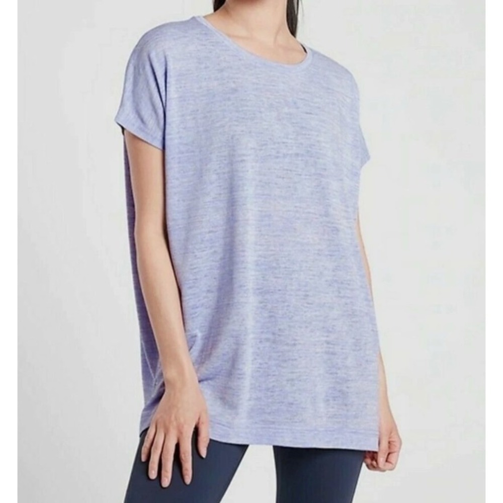 Athleta Periwinkle‎ Heathered Short Sleeve Breezy Tee Small